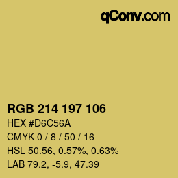Color code: RGB 214 197 106 | qconv.com