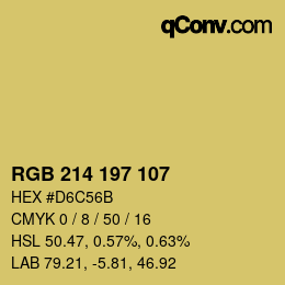 Color code: RGB 214 197 107 | qconv.com