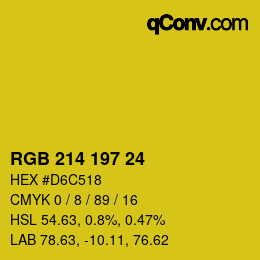 カラーコード: RGB 214 197 24 | qconv.com