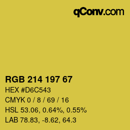 颜色代码: RGB 214 197 67 | qconv.com