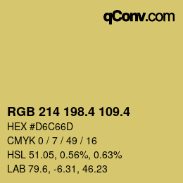 カラーコード: RGB 214 198.4 109.4 | qconv.com