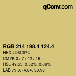 カラーコード: RGB 214 198.4 124.4 | qconv.com