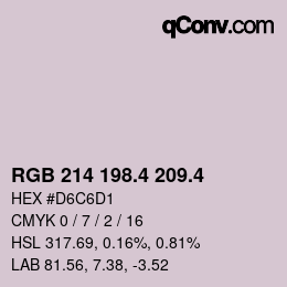 カラーコード: RGB 214 198.4 209.4 | qconv.com
