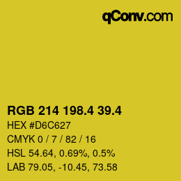 カラーコード: RGB 214 198.4 39.4 | qconv.com