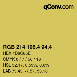 カラーコード: RGB 214 198.4 94.4 | qconv.com