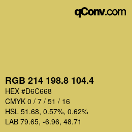 カラーコード: RGB 214 198.8 104.4 | qconv.com