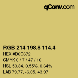 カラーコード: RGB 214 198.8 114.4 | qconv.com