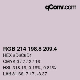 カラーコード: RGB 214 198.8 209.4 | qconv.com