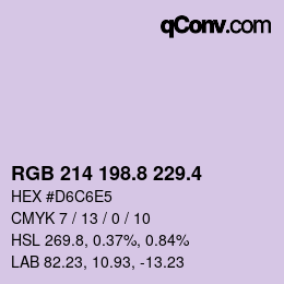カラーコード: RGB 214 198.8 229.4 | qconv.com