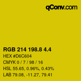 カラーコード: RGB 214 198.8 4.4 | qconv.com