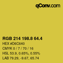 カラーコード: RGB 214 198.8 64.4 | qconv.com
