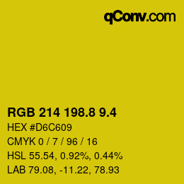 カラーコード: RGB 214 198.8 9.4 | qconv.com