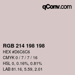 Color code: RGB 214 198 198 | qconv.com