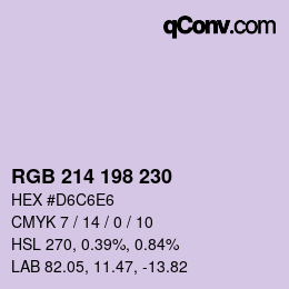 Color code: RGB 214 198 230 | qconv.com