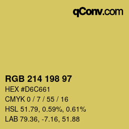Color code: RGB 214 198 97 | qconv.com