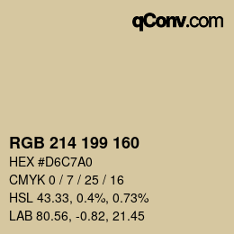 Code couleur: RGB 214 199 160 | qconv.com