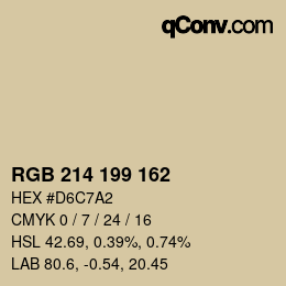 Color code: RGB 214 199 162 | qconv.com
