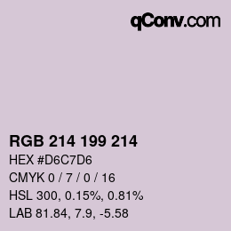 Color code: RGB 214 199 214 | qconv.com