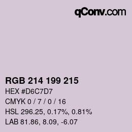 Código de color: RGB 214 199 215 | qconv.com