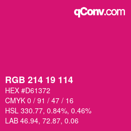 Color code: RGB 214 19 114 | qconv.com