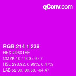 Color code: RGB 214 1 238 | qconv.com