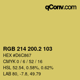 カラーコード: RGB 214 200.2 103 | qconv.com