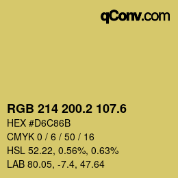 カラーコード: RGB 214 200.2 107.6 | qconv.com