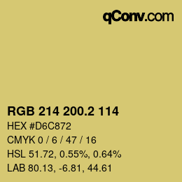 Color code: RGB 214 200.2 114 | qconv.com