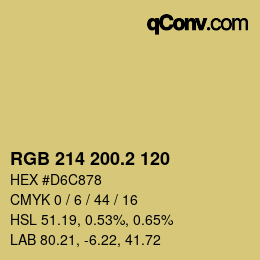 カラーコード: RGB 214 200.2 120 | qconv.com