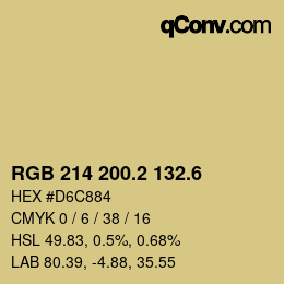 カラーコード: RGB 214 200.2 132.6 | qconv.com