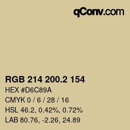カラーコード: RGB 214 200.2 154 | qconv.com