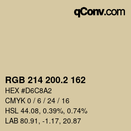 カラーコード: RGB 214 200.2 162 | qconv.com