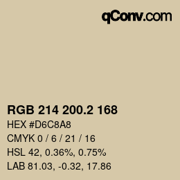 カラーコード: RGB 214 200.2 168 | qconv.com