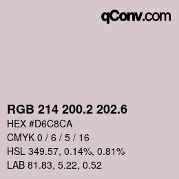 カラーコード: RGB 214 200.2 202.6 | qconv.com