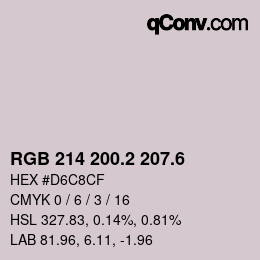 カラーコード: RGB 214 200.2 207.6 | qconv.com