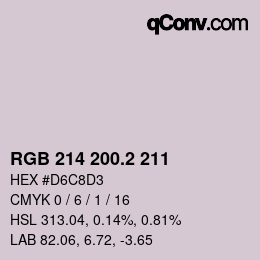 カラーコード: RGB 214 200.2 211 | qconv.com