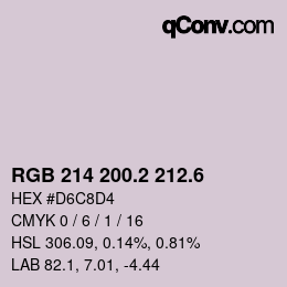 カラーコード: RGB 214 200.2 212.6 | qconv.com