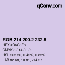 カラーコード: RGB 214 200.2 232.6 | qconv.com