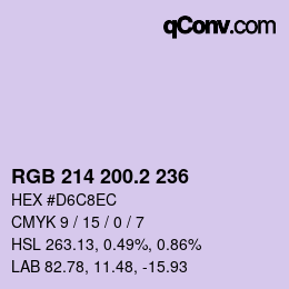 カラーコード: RGB 214 200.2 236 | qconv.com