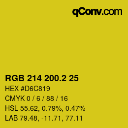 カラーコード: RGB 214 200.2 25 | qconv.com