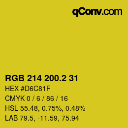 カラーコード: RGB 214 200.2 31 | qconv.com