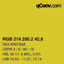 カラーコード: RGB 214 200.2 42.6 | qconv.com