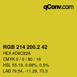 カラーコード: RGB 214 200.2 42 | qconv.com