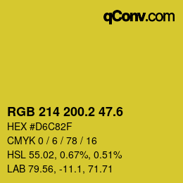カラーコード: RGB 214 200.2 47.6 | qconv.com