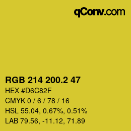 カラーコード: RGB 214 200.2 47 | qconv.com