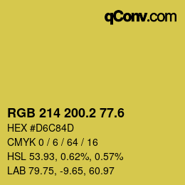カラーコード: RGB 214 200.2 77.6 | qconv.com