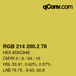 カラーコード: RGB 214 200.2 78 | qconv.com