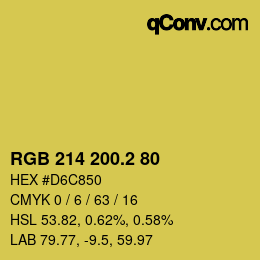 カラーコード: RGB 214 200.2 80 | qconv.com