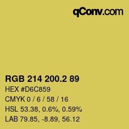 カラーコード: RGB 214 200.2 89 | qconv.com