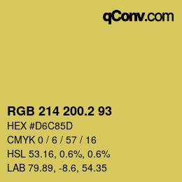 Color code: RGB 214 200.2 93 | qconv.com